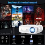 GROVIEW Projector, 15000lux 490ANSI Native 1080P WiFi Bluetooth Projector, 300'' Video Projector, Supports 4K & Zoom, 5G Sync, Compatible with HDMI USB/ AV/ Smartphone/ Pad/ Laptop/ DVD/ TV Stick/ PS5 - Image 8