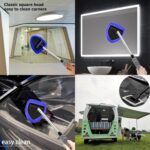 Windshield Cleaning Tool - Extendable Handle Car Window Cleaner with 4 Reusable Cloth Pads, Auto Glass Wiper Kit for Interior & Exterior, Ideal for Dirty Car Windows - Image 5