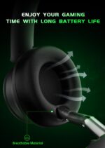 RYR Wireless Gaming Headset for Xbox Series X|S, Xbox One, PS5, PS4, Mac, Bluetooth 5.3, 3D Surround Sound, Rotatable Earmuffs, Gaming Headphones with Noise Canceling Microphones-Blackgreen - Image 8