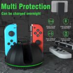 Switch Controller Charging Dock for Nintendo OLED Joycon, Charger Station with Switch 1 JoyCon, 4 in 1 Joycon Charging Dock for Joy Con with LED Indication and USB Type-C Charger Cable - Image 4