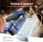 Smart Plug Power Strip, Yozisital Surge Protector with 6 Individually Controlled Smart Outlets and 4 USB Ports, 5FT Flat Extension Cord, Only for 2.4 GHz Wi-Fi, Compatible with Alexa & Google Home - Image 4