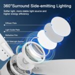 Ceiling Fans with Lights,42 inch,Quiet Reversible Motor,Easy to Install,6 Speeds,3CCT,Timer, White Modern Ceiling Fan for Living Room, Bedroom, Kitchen, Dining room, Office - Image 4