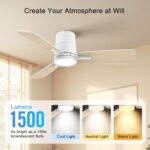 Ceiling Fans with Lights,42 inch,Quiet Reversible Motor,Easy to Install,6 Speeds,3CCT,Timer, White Modern Ceiling Fan for Living Room, Bedroom, Kitchen, Dining room, Office - Image 5