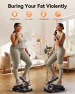 Niceday Steppers for Exercise, Mini Stair Stepper with Resistance Bands at Home Workout Equipment with 300LBS Loading Capacity, Hydraulic Fitness Stepper with LCD Monitor - Image 3