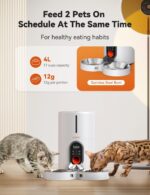 WOPET Automatic Cat Feeders 2 Cats-(𝟮𝟬𝟮5 𝗨𝗽𝗴𝗿𝗮𝗱𝗲) Timed Cat Feeder with Stainless Steel Bowl, Programmable 1-6 Meals Control, Dual Power Supply Auto Pet Feeder for Cats and Dogs - Image 5