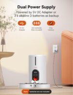 WOPET Automatic Cat Feeders 2 Cats-(𝟮𝟬𝟮5 𝗨𝗽𝗴𝗿𝗮𝗱𝗲) Timed Cat Feeder with Stainless Steel Bowl, Programmable 1-6 Meals Control, Dual Power Supply Auto Pet Feeder for Cats and Dogs - Image 6