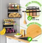 Magnetic Shelf for Fridge with Wood Lid, Fruit Potato and Onion Storage Bins, Pantry Organizers & Storage, Large Container Magnetic Spice Rack for Refrigerator, Kitchen Counter, Cabinet - Image 4