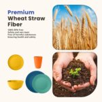 Homienly 40-Piece Premium Wheat Straw Dinnerware Sets, Service for 8, Unbreakable Plates and Bowls Set - Cups Sets, Dinner Plates, Bowls for Kitchen,Dishwasher and Microwave Safe Dishes Set - Multi - Image 4