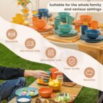 Homienly 40-Piece Premium Wheat Straw Dinnerware Sets, Service for 8, Unbreakable Plates and Bowls Set - Cups Sets, Dinner Plates, Bowls for Kitchen,Dishwasher and Microwave Safe Dishes Set - Multi - Image 7