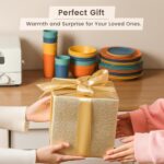 Homienly 40-Piece Premium Wheat Straw Dinnerware Sets, Service for 8, Unbreakable Plates and Bowls Set - Cups Sets, Dinner Plates, Bowls for Kitchen,Dishwasher and Microwave Safe Dishes Set - Multi - Image 8