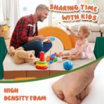 18PCS Modular Kids Play Couch - Junlge Theme Toddler Couch Building Fort, Convertible Sofa Multifunctional Kids Sofa, Toddler Baby Playroom/Bedroom Furniture for Playing, Sleeping - Image 6