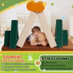 18PCS Modular Kids Play Couch - Junlge Theme Toddler Couch Building Fort, Convertible Sofa Multifunctional Kids Sofa, Toddler Baby Playroom/Bedroom Furniture for Playing, Sleeping - Image 8