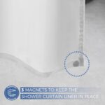 downluxe Waterproof Fabric Shower Curtain Liner - Soft Cloth Shower Liner with 3 Magnets, Shower Curtains for Bathroom, Machine Washable & Hotel Quality, 70" W x 72" L, White - Image 4