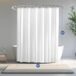 downluxe Waterproof Fabric Shower Curtain Liner - Soft Cloth Shower Liner with 3 Magnets, Shower Curtains for Bathroom, Machine Washable & Hotel Quality, 70" W x 72" L, White - Image 8