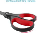 LIVINGO 2 Pack 8" Titanium Non-Stick Scissors, Professional Stainless Steel Comfort Grip, All-Purpose, Straight Office Craft Scissors for DIY(Red/Black) - Image 4