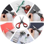 LIVINGO 2 Pack 8" Titanium Non-Stick Scissors, Professional Stainless Steel Comfort Grip, All-Purpose, Straight Office Craft Scissors for DIY(Red/Black) - Image 7