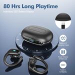 Wireless Earbuds, Bluetooth Headphones 5.3 HiFi Stereo Ear Buds, 80H Bluetooth Earbuds with Dual LED Display Charging Case, IPX7 Waterproof Earphones for Android iOS Black - Image 5