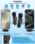 Vlogging Kit for iPhone/Android, 63”Auto Face Tracking Tripod for iPhone with Light, Wireless Microphones, Scrolling Remote Control for TikTok, Content Creator Kit for YouTube Starter - Image 4