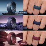 Egnaro Men's Silicone Rings 10mm Wide 2.5mm Thick, Rubber Wedding Bands with Inner Arc Ergonomic Breathable Design, 1/4/5/7 Variety Multipack - Image 5