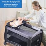 Pamo Babe Baby Playard with Canopy, Portable Crib with Changing Table - Image 5
