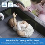 Pamo Babe Baby Playard with Canopy, Portable Crib with Changing Table - Image 6