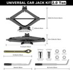 IMAYCC Car Jack Kit, Scissor Jack for Car 2 Ton (4409 lbs) Tire Jack Repair Kit,Spare Tire Changing Kit with Lug Wrench,Emergency Kit for Vehicle/Auto/SUV/MPV - Image 3