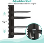 WALI Floating Entertainment Center Shelves, Holds Up to 17.6lbs, TV Shelf with Strengthened Tempered Glasses for DVD Players, Cable Boxes, Games Consoles, TV Accessories (CS202B), 2 Shelf, Black - Image 6