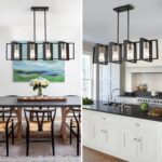 35.4" Kitchen Island Lighting Fixture, Dining Room 4 Lights Chandeliers, Black Wood+Metal Pendant Light for Foyer Hallway Living Room - Image 7