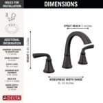 Delta Geist Matte Black Bathroom Faucet 3 Hole, 8 Inch Widespread Bathroom Sink Faucet for Vanity, Push-Pop Drain Assembly, Matte Black 35864LF-BL - Image 6