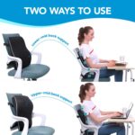 Lumbar Support Pillow for Office Chair,Office Home, College Dorm Room Essentials,Back Support Pillow for Car, Chair Cushions,Back Pain Relief Improve Posture,Mesh Cover Double Adjustable Straps - Image 6
