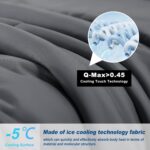Cooling Comforter Queen Size, Double-Sided Cold Tech Fabric Quilted Bed Comforters Cooling Blanket for Hot Sleepers, Breathable Lightweight Summer Bedding, All-Season Ice Blanket, Dark Gray - Image 3