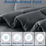 Cooling Comforter Queen Size, Double-Sided Cold Tech Fabric Quilted Bed Comforters Cooling Blanket for Hot Sleepers, Breathable Lightweight Summer Bedding, All-Season Ice Blanket, Dark Gray - Image 4