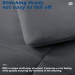 Cooling Comforter Queen Size, Double-Sided Cold Tech Fabric Quilted Bed Comforters Cooling Blanket for Hot Sleepers, Breathable Lightweight Summer Bedding, All-Season Ice Blanket, Dark Gray - Image 5