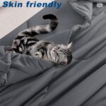 Cooling Comforter Queen Size, Double-Sided Cold Tech Fabric Quilted Bed Comforters Cooling Blanket for Hot Sleepers, Breathable Lightweight Summer Bedding, All-Season Ice Blanket, Dark Gray - Image 7