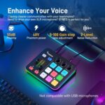 MAONO Gaming Audio Mixer, Audio Interface with Pro-preamp, RGB, Bluetooth, 48V Phantom Power for Live Streaming, Podcasting, Content Create, Gaming MaonoCaster G1 NEO (Not for USB Mic) - Image 3