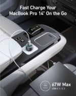 Anker USB-C Car Charger, iPhone 16 Car Charger, 67W 3-Port Compact Fast Charger, 535 Car Adapter with PIQ 3.0 for iPhone 16/15, Galaxy S23, MacBook, iPad Air, and More (USB-C to C Cable Included) - Image 4