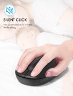 PHILIPS Wireless Mouse,2.4GHz Quiet Mouse with USB Receiver,Ergonomic Optical Computer Mice,1600 DPI,Portable and Durable Computer Mouse with 12-Months Battery Life for PC/Mac/Laptop – Black - Image 4