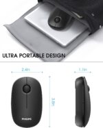 PHILIPS Wireless Mouse,2.4GHz Quiet Mouse with USB Receiver,Ergonomic Optical Computer Mice,1600 DPI,Portable and Durable Computer Mouse with 12-Months Battery Life for PC/Mac/Laptop – Black - Image 6