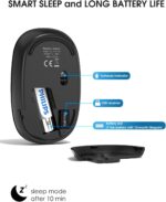 PHILIPS Wireless Mouse,2.4GHz Quiet Mouse with USB Receiver,Ergonomic Optical Computer Mice,1600 DPI,Portable and Durable Computer Mouse with 12-Months Battery Life for PC/Mac/Laptop – Black - Image 7