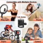 70" Phone Tripod & Selfie Stick, Extendable Cell Phone Tripod Stand with Wireless Remote for Vlogging/Live Streaming, Compatible with All Phones, Cameras - Image 7