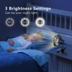 Portable Misitng Fan, 8000mAh Battery Operated Clip On Fan with Clip for Desk, Auto Oscillating, 3 Speeds, 2 Mist Modes with Remote, Working Time for Home Stroller Office and Outdoor - Image 7