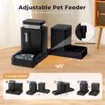 Gravity Cat Feeder and Water Dispenser, 2 in 1 Automatic Cat Feeder with 180 Degree Rotatable, 2 Pack Large Capacity Self Feeding for Small Medium Dog Puppy Kitten, Grey, 0.8 Gallon x 2 - Image 5
