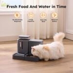 Gravity Cat Feeder and Water Dispenser, 2 in 1 Automatic Cat Feeder with 180 Degree Rotatable, 2 Pack Large Capacity Self Feeding for Small Medium Dog Puppy Kitten, Grey, 0.8 Gallon x 2 - Image 6