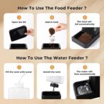 Gravity Cat Feeder and Water Dispenser, 2 in 1 Automatic Cat Feeder with 180 Degree Rotatable, 2 Pack Large Capacity Self Feeding for Small Medium Dog Puppy Kitten, Grey, 0.8 Gallon x 2 - Image 7