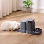 Gravity Cat Feeder and Water Dispenser, 2 in 1 Automatic Cat Feeder with 180 Degree Rotatable, 2 Pack Large Capacity Self Feeding for Small Medium Dog Puppy Kitten, Grey, 0.8 Gallon x 2 - Image 8
