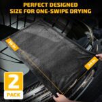 2-Pack 1200 GSM Car Drying Towels – Microfiber Towels for Cars (36" x 24"), Ultra-Absorbent, Streak-Free, Scratch-Free, No Water Spots, Double-Twist Pile & Edgeless Design - Image 4