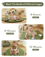 Blissful Diary Baby Play Gym & Activity Mat, Oversize Leaf Shaped Baby Play Mat w 6 Detachable Toys, Tummy Time Mat Promote Motor Skills & Sensory Development Mat, Newborn Infant Baby Essentials Gift - Image 5