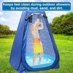 Portable Shower Pan, Foldable Camping Shower Base with Detachable Drain Pipe, 40" x 40" x 4" Outdoor Shower Floor for Beach, RV, Indoor Shower Stall - Image 3