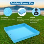 Portable Shower Pan, Foldable Camping Shower Base with Detachable Drain Pipe, 40" x 40" x 4" Outdoor Shower Floor for Beach, RV, Indoor Shower Stall - Image 4