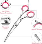 Dog Grooming Kit with Safety Round Tips Stainless Steel Professional Dog Shears Set - Thinning, Curved Scissors and Comb for Cat Pet - Image 3